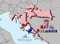 Karta regije Sjeverna Dalmacija