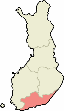 Kartta: Etelä-Suomi