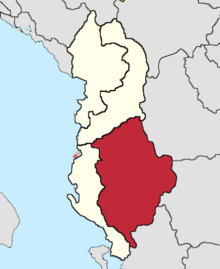 Harta e rajonit Southeastern Albania