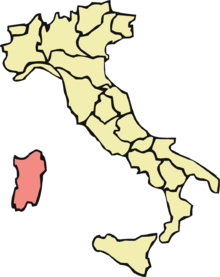 Harta e rajonit Sardenia