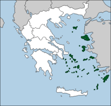 Χάρτης περιοχής Νησιά Αιγαίου