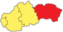 Карта Восточная Словакия