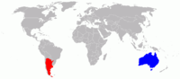 Map of Australia-Argentina war