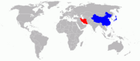 Map of Iran-China War