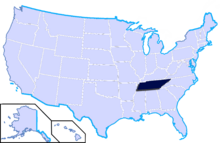 Mapa regionu Tennessee