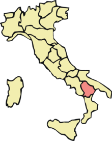 Harta e rajonit Basilicata