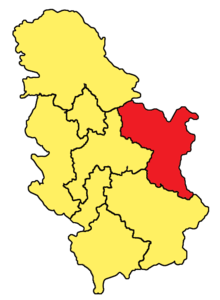 Карта регије Источна Србија