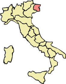 Harta e rajonit Friuli-Venezia Giulia