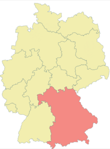 Mapa regionu Bavaria  Bayern