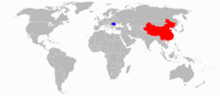 Map of China-Romania War