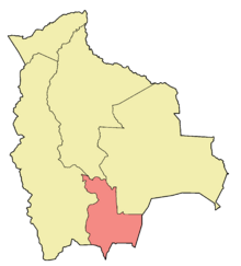 Map of Chuquisaca and Tarija