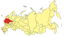 Map of Moscow and Central Russia