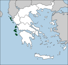 Χάρτης περιοχής Ιόνια Νησιά