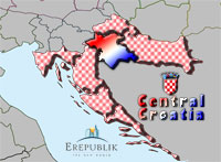 Karta regije Središnja Hrvatska