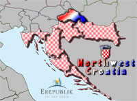 Карта Северо-Западная Хорватия