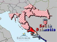 Karta regije Južna Dalmacija