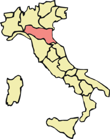 Harta e rajonit Emilia-Romagna
