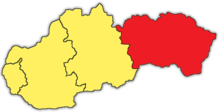 Карта Восточная Словакия