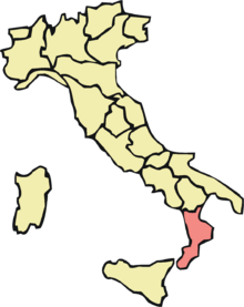 Harta e rajonit Kalabria