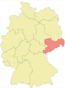 Mapa regionu Saksonia