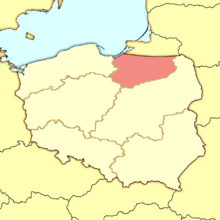 Mapa regionu Mazury