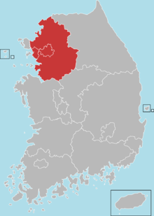 Mapa regionu Gyeonggi-do