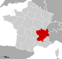 Mapa regionu Rhone Alps  Rhône Alpes  Alpy Rodańskie