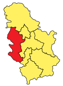 Карта регије Западна Србија